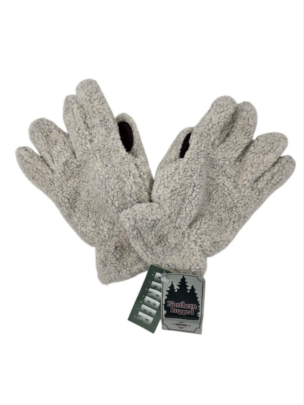NEW Saranac Northern Rugged Berber Sherpa Gloves Oat Adult Large